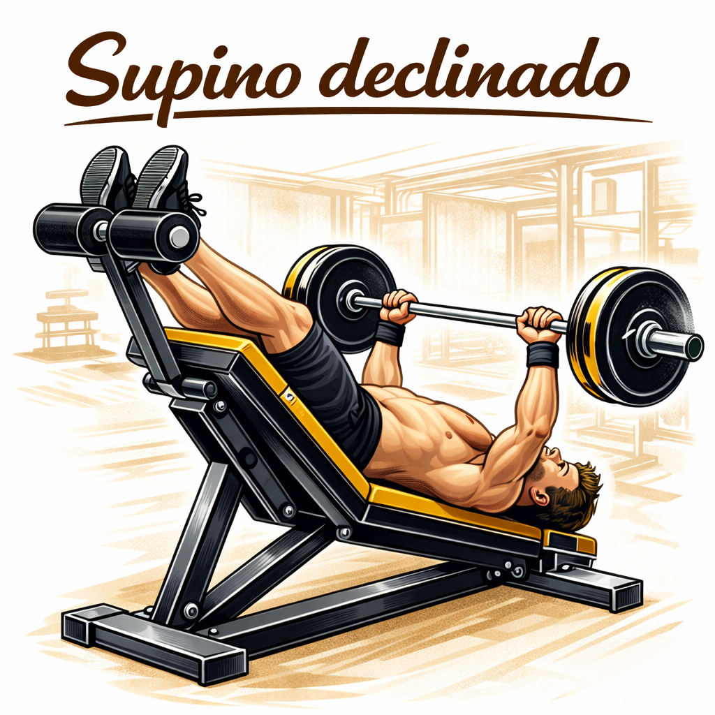 Supino Declinado com Barra