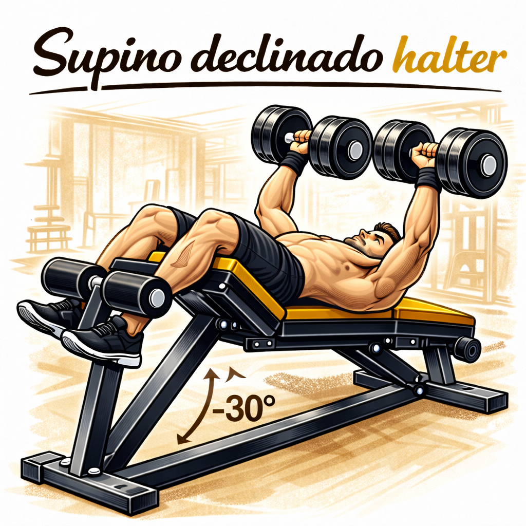 💪 Supino Declinado com Halteres