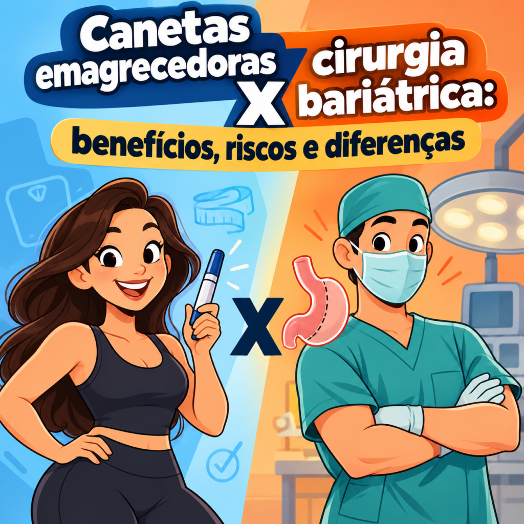 Canetas emagrecedoras x cirurgia bariátrica: benefícios, riscos e diferenças