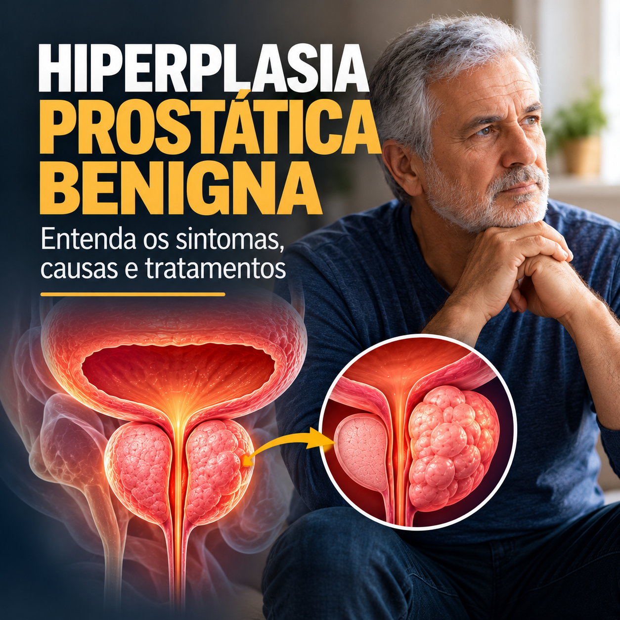 Hiperplasia prostática benigna: entenda os sintomas, causas e tratamentos