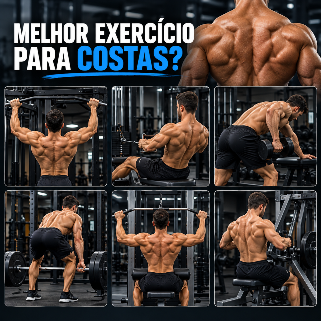 Conheça os 6 melhores exercícios para costas, os músculos trabalhados e como organizar um treino eficiente para hipertrofia.